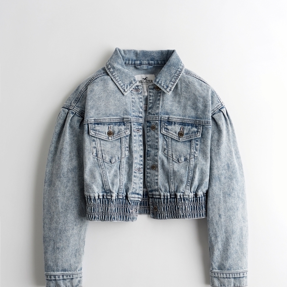 Hollister Denim Cropped Jacket